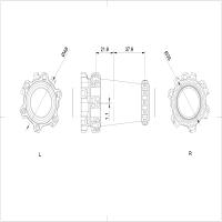 Goldix Hub Izquierdo MTB XC AM Pull Recto Disco 6 Tornillos Izquierda Hub Negro 2.0 3.0 115g Juego De Ruedas Delantero 28H Para Fork Lefty 2.0/3.0 - details 1