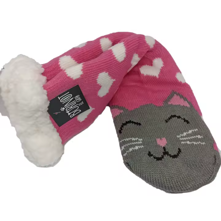 BORINOT EL GATO Calcetines Térmicos Antideslizantes con Dibujo de Gato - 1