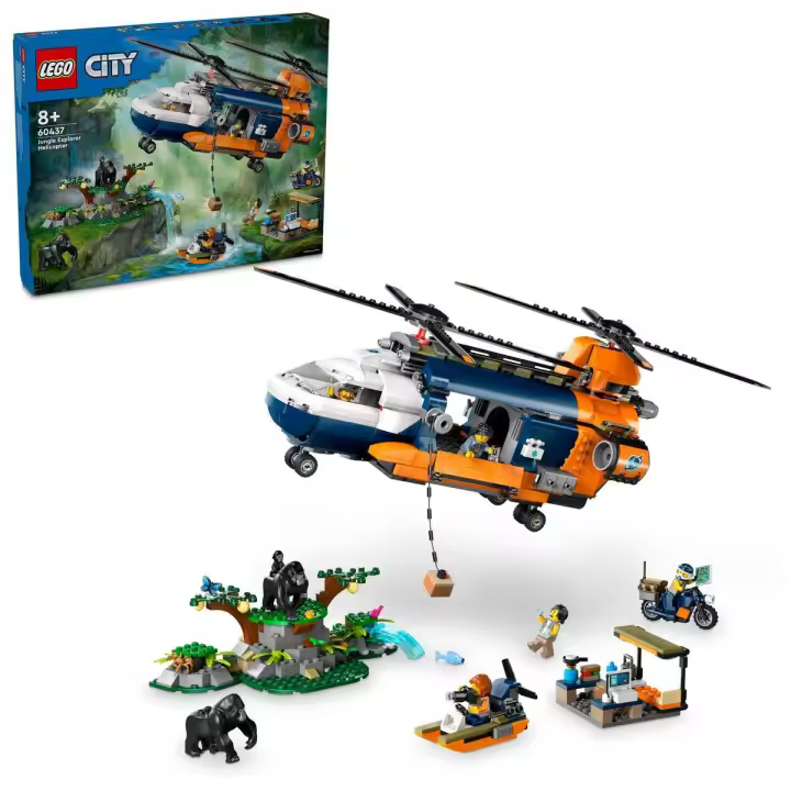 LEGO 60437 City Exploradores de la Jungla: Helicóptero en Campamento Base Para mayores de 8 años - 1