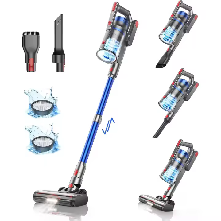 Aspiradora Sin Cable Buture JR500 450W De Succión, Pantalla Táctil, Filtro HEPA y Capacidad de 1.5L Para Polvo Hogar Mascotas Aspiradora Con Batería Extraíble Y Anti-Enrollamiento - 1