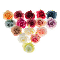 10Pcs Rosas De Seda Artificiales Para Decoración De Casamiento Y Navidad Flores De Terciopelo Para Artesanía Scrapbooking Y Manualidades - details 1