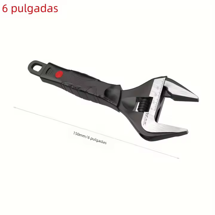 Juego De Llaves Ajustables De Boca Ancha 6 Pulgadas Y 10 Pulgadas De Acero Cr-V Con Mango Suave Métrico Para Plomería - 1