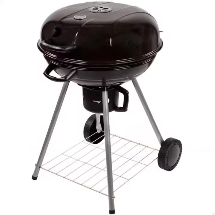 Barbacoa de carbón Aktive con tapa+ruedas negro Ø57x86 cm - 1