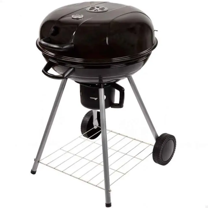 Barbacoa de carbón Aktive con tapa+ruedas negro Ø57x86 cm - 1
