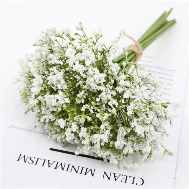12pcs Flores Artificiales De Gypsophila Blanca Para Boda Decoración De Mesa Y Vaso Flores Falsas Para Hogar Y Vase - 1