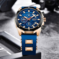Reloj De Pulsera De Lujo LIGE Para Hombre Cuarzo Deportivo Resistente Al Agua Con Correa De Silicona Y Función Cronógrafo - details 11