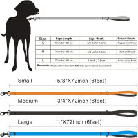 Correa Para Perros De 6 Piezas Larga De Poliamida Con Mango Suave Y Durable Con Ganchillo De Rotación Metálica Para Pequeños a Grandes Perros - details 2