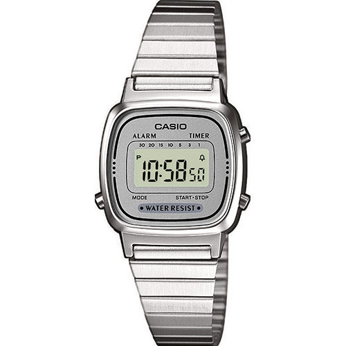 RELOJ CASIO LA670WEA-7EF DE MUJER RETRO VINTAGE ICONIC PEQUEÑO PLATA