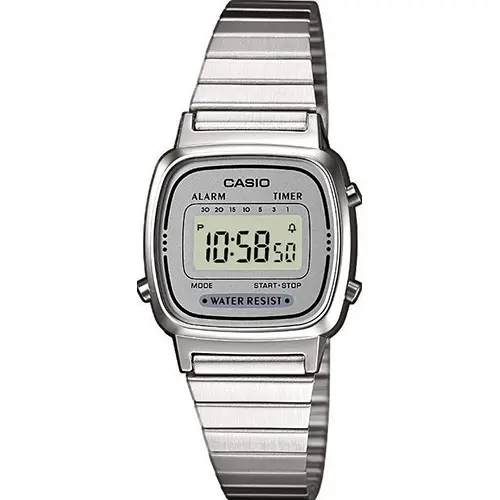 RELOJ CASIO LA670WEA-7EF DE MUJER RETRO VINTAGE ICONIC PEQUEÑO PLATA - 1