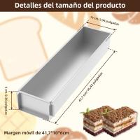 Parrilla Para Tarta Rectangular Antideslizante Molde Para Tiramisú Y Queso Cheesecake De Aleación De Aluminio Herramientas De Hornear Para Postres - details 1