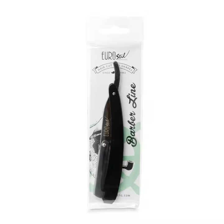 EUROSTIL BARBER LINE NAVAJA DE AFEITAR HOJA INTERCAMBIABLE MANGO NEGRO 1UN - 1