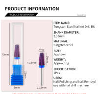 Nuevo Set De Uñas 5 En 1 Con Broca De Carburo De Tungsteno Platinado Morado Para Manicura Herramientas De Uñas Con Corte Tapered Bit Milling Cutter - details 3