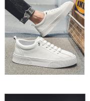 Zapatillas Blancas Para Hombre 2024 Moda Primavera Casual Con Cordones Punta Redonda Planas Zapatos Deportivos Ajuste Talla Normal - details 9