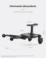 Tabla Universal 2 en 1 para Cochecitos - Reposapiés y Patinete Doble con Ruedas, Soporta hasta 25 kg, Compatible con la Mayoría de Cochecitos - Ideal para Niños a Partir de 3 Años - details 1