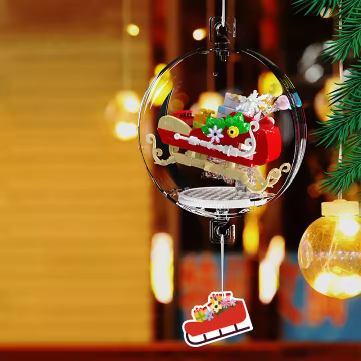 Juguete De Construcción De Partículas Micro Santa Claus Navidad Regalo Lámpara De Bolso De Juguete Para Jardín De Infantes - 1