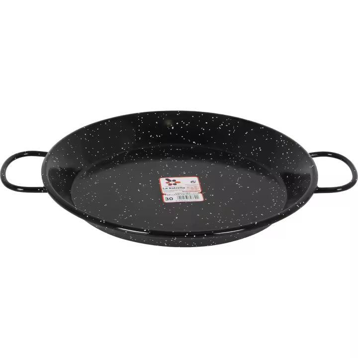La Estrella - PAELLERA VALENCIANA JASPEADA 30cm 4 Raciones ACERO VITRIFICADO - Alta Calidad y Durabilidad, Antiadherente, Mango Ergonómico - 1