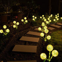 Lámpara Solar Creativa Para Jardín Con Forma De Diente De León Triple Puerta Decorativa Para Exterior Iluminación De Ambiente - details 2