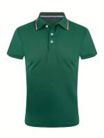Camisa Polo Hombre Verano Transpirable Cómoda De Color Sólido Cuello Redondo Manga Corta Alta Calidad Ropa Casual De Calidad - details 21