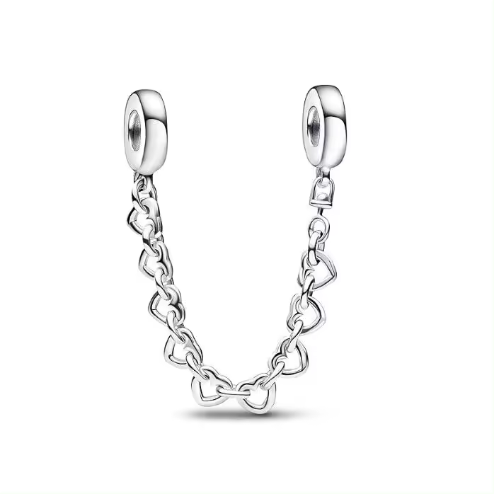 Pandora Moments Cadena de seuridad y clips en Plata de Lei, Comes con el embalaje de Caja de Giunte original. - 1
