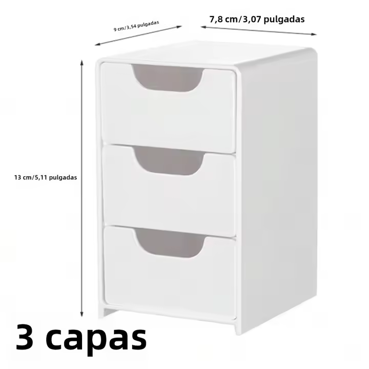Cajón De Plástico Multiusos 1/3-Tier Para Almacenamiento De Joyería Y Maquillaje Organizador Espacioso Para Escritorio Uso Doméstico Y De Oficina - 1