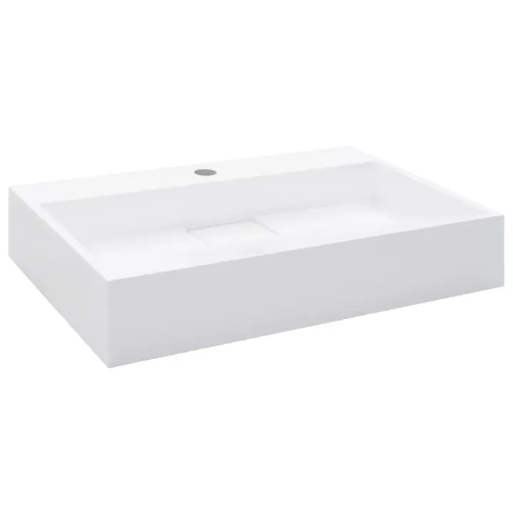 Lavabo 60x38x11 cm resina mineral/Mármol Blanco - 1