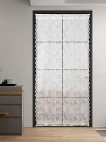 Cortina De Encaje Elegante Y Romántica En Blanco Con Rodillo Europeo Para Dormitorio Y Ventana Del Salón 100% Poliéster Translúcida - details 1