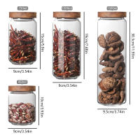 Frascos de vidrio para almacenamiento de alimentos con sello hermético, tapas de madera, frascos de especias con tapa, Organización para contenedores de frascos, azúcar, sal, café - details 7