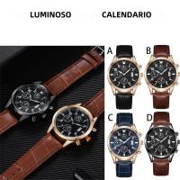 Reloj De Cuero Para Hombre Popular Con Función De Calendario Y Luminiscencia Movimiento Métrico Estilo Simple Bandeja De 26cm Material De Correa Y Caja De Acero Inoxidable - details 0