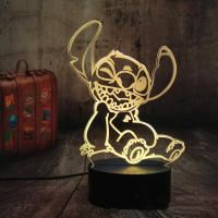 Lámpara De Noche LED Anime Stitch 3D Iluminador De Dibujos Animados Para Decoración De Habitación Regalo De Cumpleaños - details 10