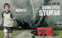 Radio de mano con manivela y indoor LED para Emergencias, Radio meteorológica portátil AM/FM NOAA with Cargador de teléfono Power Bank de 2000 mAh, Carga USB y Energía Solar para camping, Emergencias - details 1