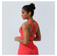 Sudadera De Yoga Para Mujer Soporte Alto Top De Cintura Alta Deporte Fitness Correr En La Pista Crocante Trasero Cruzado Ropa Deportiva Transpirable Y Elástica - details 7
