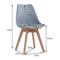 ORION91 Silla LYRA Cojín Acolchado de Lino, Sillas para Cocina, Oficina, Sala de Estar – Color GRIS 40 x 49 x 82 cm - SpazioLuzio - details 0