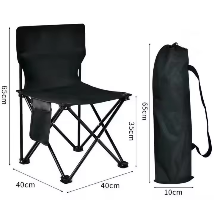 Silla de Playa Plegable con funda ,SILLA CAMPING, Estructura de Acero Resistente,Asiento de Lona Impermeable ,Ideal para Playa o Camping ,Pesca, Estructura de Acero - 1