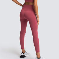 Leggings De Yoga Sin Costuras Para Mujer Levantador De Glúteos Deportivos De Fitness Y Gimnasio Pantalones De Running Terciopelo De Nylon De Cintura Elástica - details 6