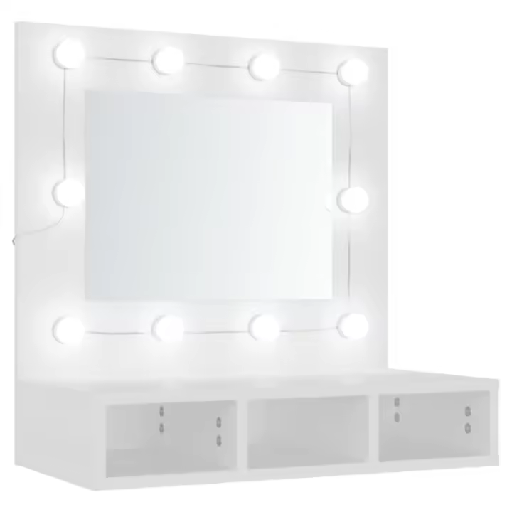 Mueble con Espejo y Luces LED Blanco 60x31,5x62 cm - 1