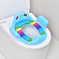 Asiento de inodoro para niños, inodoro auxiliar de entrenamiento para niños pequeños, inodoro acolchado, inodoro de mano grueso y cómodo para bebés - details 6