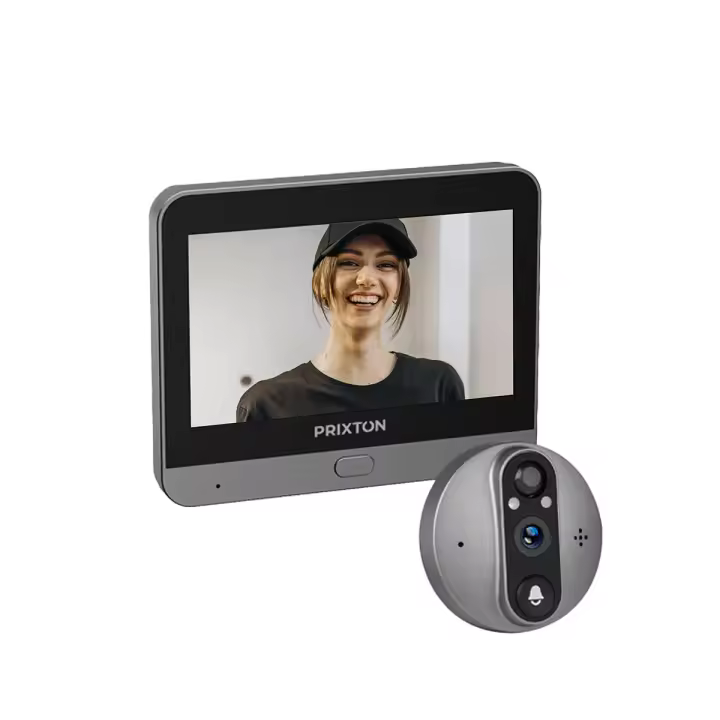 PRIXTON Mirilla Digital Smart Guard DV50, Pantalla a Color de 4,3", WiFi y App móvil, Visión nocturna, Detector de movimiento PIR, Audio Bidireccional, Tarjeta SD de hasta 64GB, 3 meses de autonomía - 1