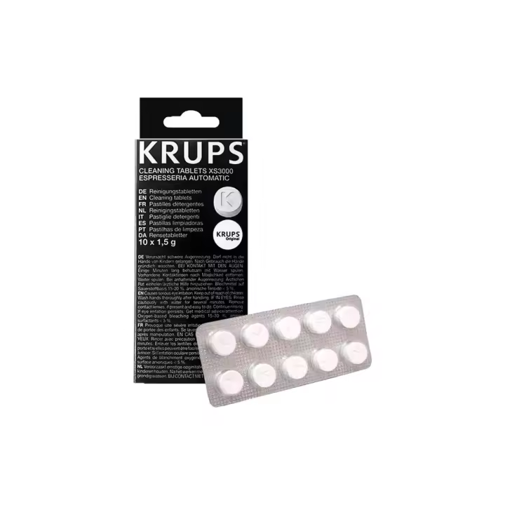 Krups Descalcificador Cafetera XS300010 Pastillas Descalcificadoras Cafetera, Pastillas Krups Limpieza Cafetera, 1,5 gr x 10 unidades - 1