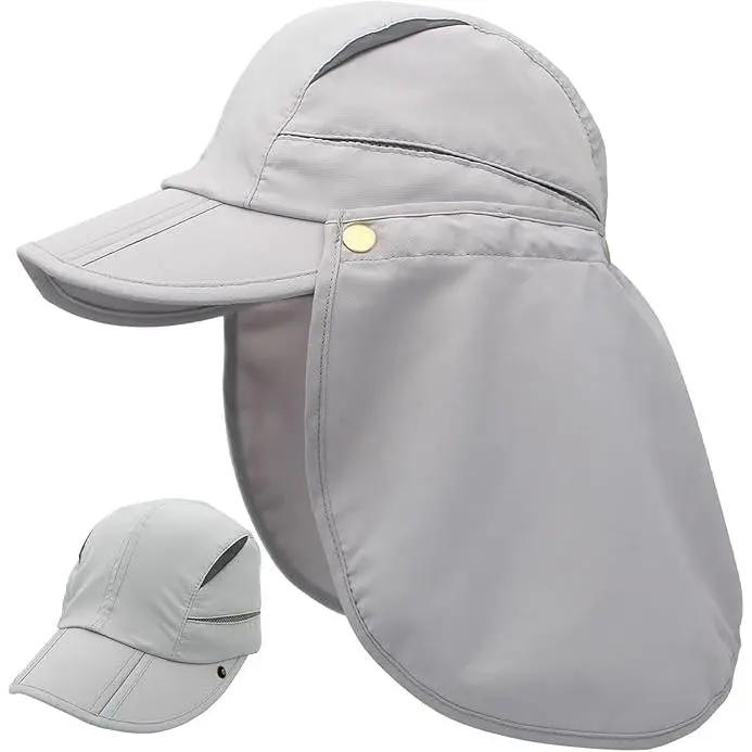 Sombrero de Verano Protección solar transpirable de desecado Sombrero con protección para el cuerpo desmontable multiusos - 1