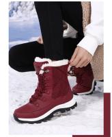 Botas De Tobillo Para Mujer Invierno Calor No Derrapante Negras Botas De Nieve Con Cordones Chaussures Femme Botines Mujer Planas - details 2
