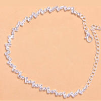 Pulsera De Tobillo Ajustable De Lujo Con Diamantes En Forma De Rombo Para Mujer Por Stonefans Joyería De Novia Para La Playa Moda Geométrica - details 3