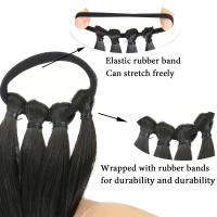 Extensiones De Cabello Sintético Para Crear Ponytail Boxeador En Color Negro Y Marrón Textura Suave Y Lisa Fibra De Alta Temperatura Para Mujeres - details 1