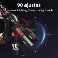 Linterna Frontal Potente 10000000LM Con 3 Modos Luz LED Para Camping Pesca Caza Impermeable Con Luz De Advertencia - details 26