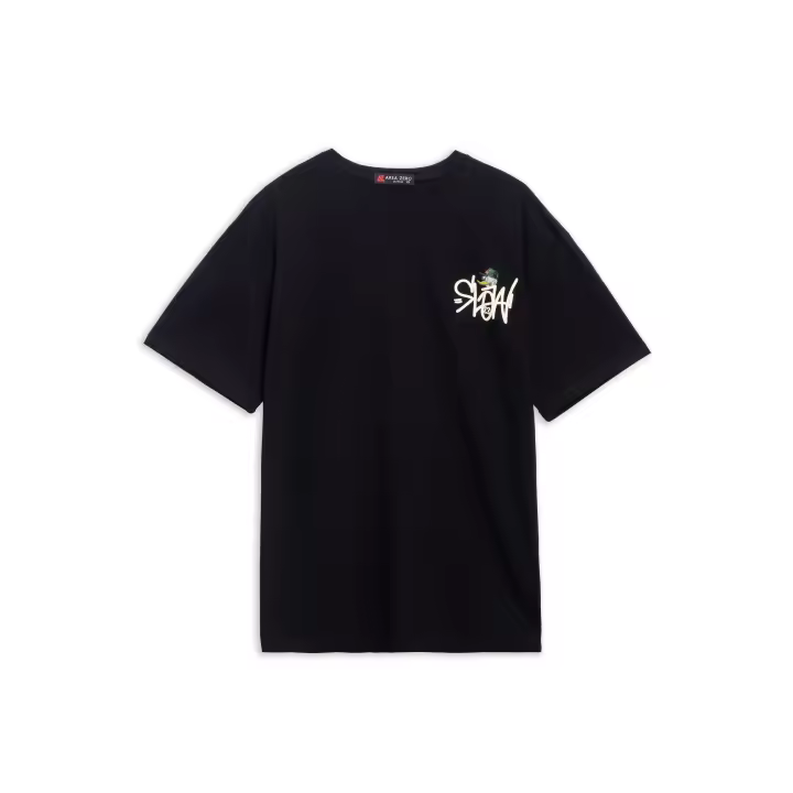 Camiseta Area Zero Negra Slow Duck Oversized Tee - 1
