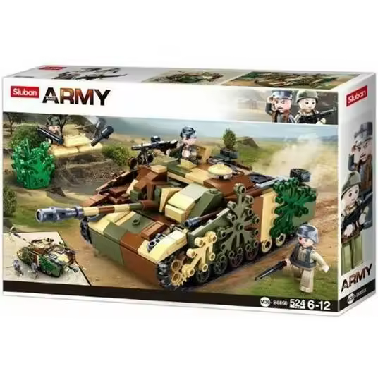 WWII-VEHICLE DEL JÉRCITO CORAZED POR CONSTRUCCIÓN DE COMBATE PLAYSET. - 1