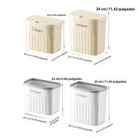 Bandeja De Cocina Pared Montada Con Tapa Cesta De Basura Para Armario Baño De Estante Inferior 8.5/12L Recipiente De Residuos Compuesto - details 5