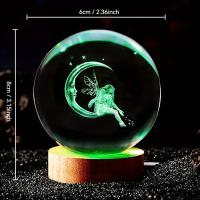 Lámpara De Noche De Cristal Con Diseño 3D De Luna Y Fae Tirada Grabada Regalo Creativo Para Cumpleaños Para Novia O Esposa - details 1