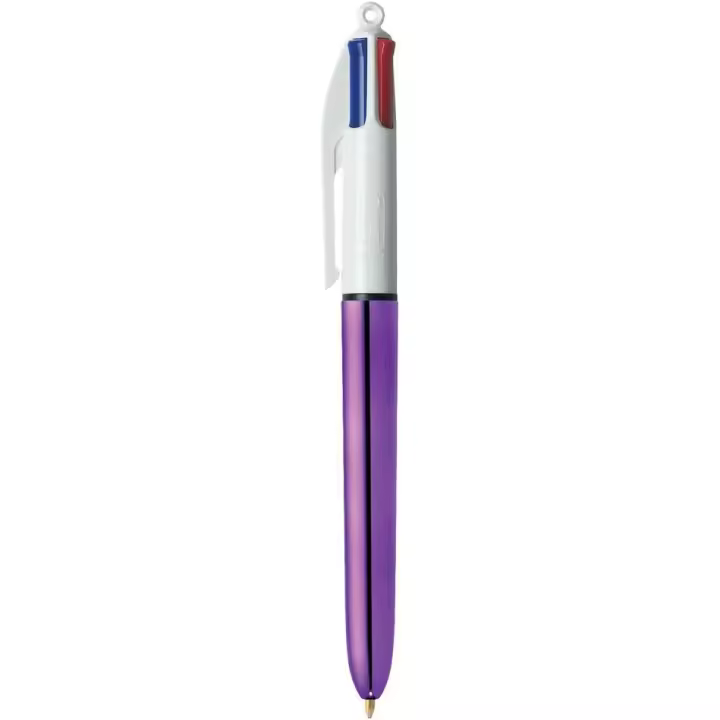 BIC 4 Colores Shine Bolígrafos Punta Media (1,0 mm) - Diseño Púrpura - 1