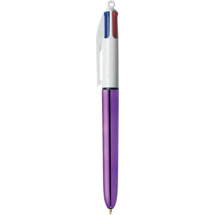 BIC 4 Colores Shine Bolígrafos Punta Media (1,0 mm) - Diseño Púrpura - 1