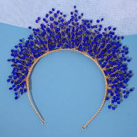 Diadema De Boda Con Perlas Y Cristales Para Mujer Joyería De Cabello Tiara Dorada Accesorios De Cabello Flor Headdress Ornamento - details 3